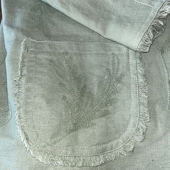 Carole Little Vintage Womens Size 1X Embroidered Jacket with Fringe Detail Sage - Picture 11 of 13